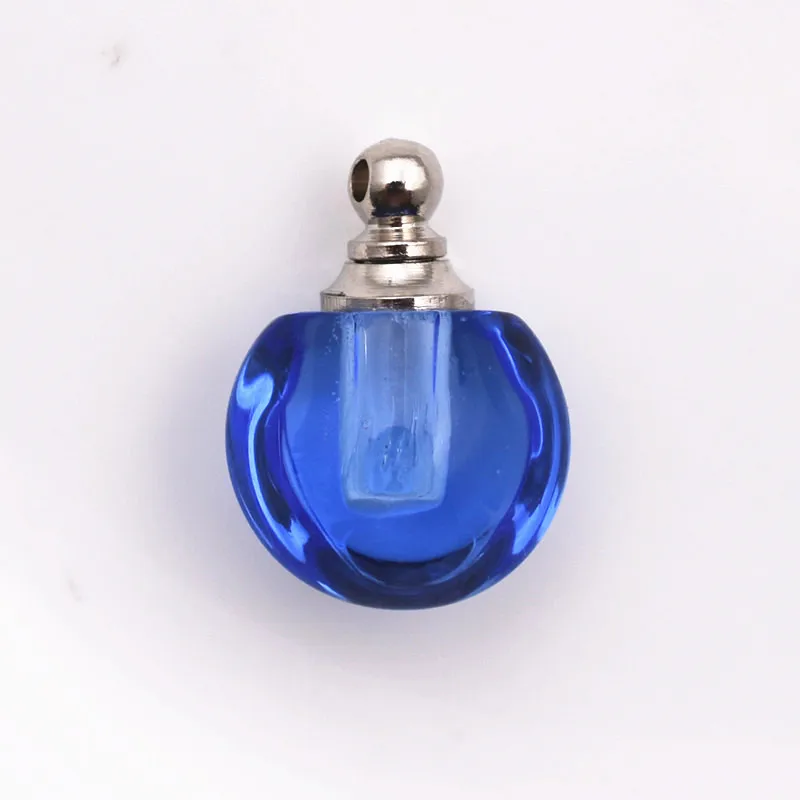 Small-apple-blue 1 шт кристаллический флакон кулон Миниатюрный флакон духов талисманы формирование микрорельфа имени на рисе искусство эфирное масло талисманы ожерелье кулон - Окраска металла: Small-apple-blue