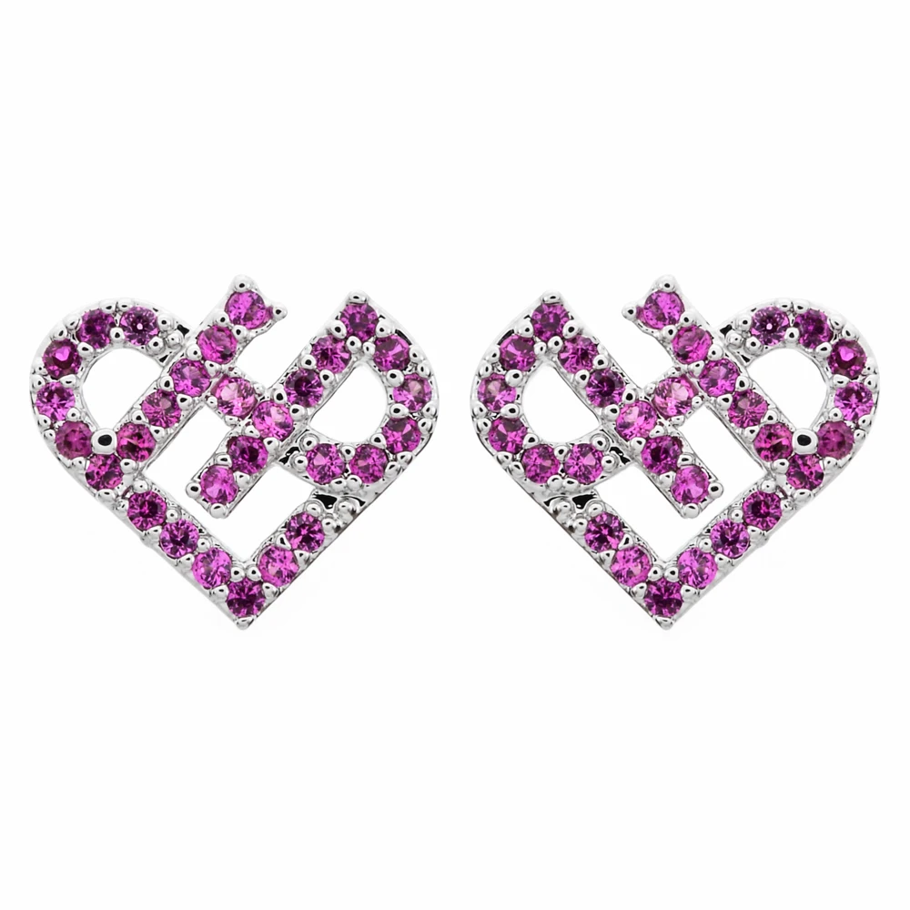 Simple and delicate heart-shaped zircon earrings fashionable female/girl in various colors ER-321 |