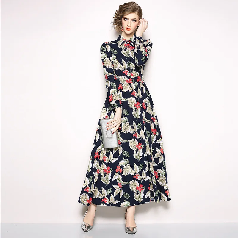 

New Style Women's Midi Ankle-Length Printed Pleated Dress