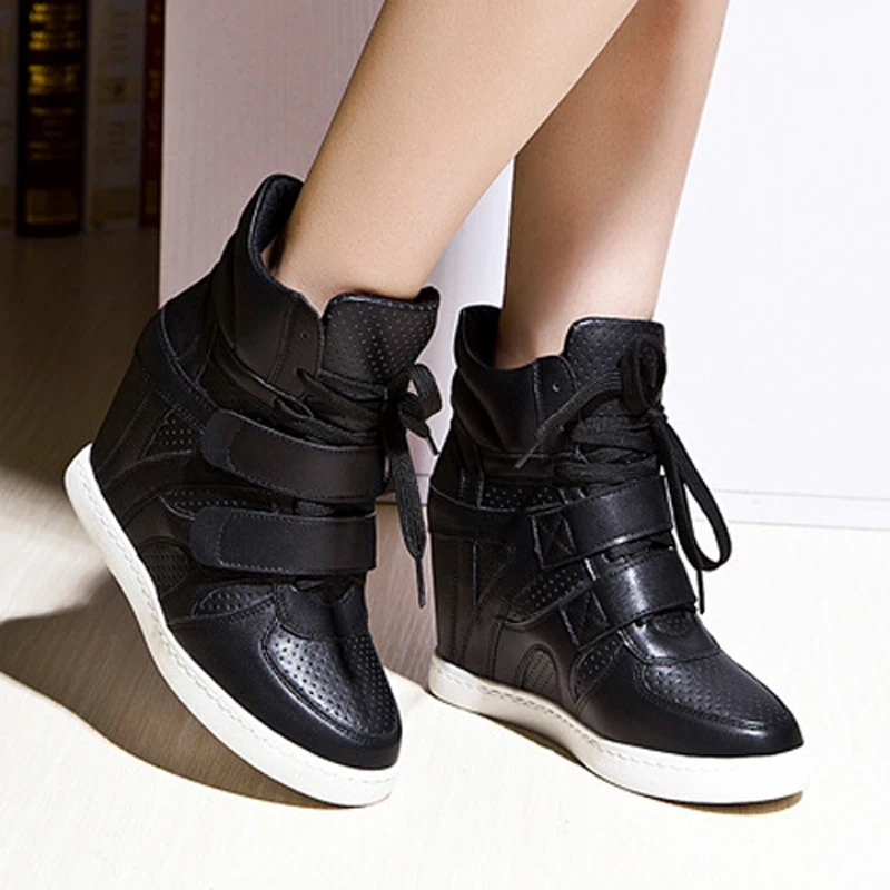 Горячих женщин клин ботильоны 2016 осень зима новинка свободного покроя высота