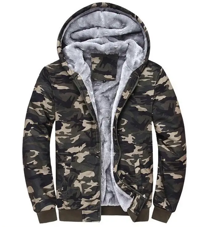 Winter Camouflage Hoodies Men Tracksuit Thick Army Spring Coats Men's Sweatshirts Fleece Male 4XL | Мужская одежда