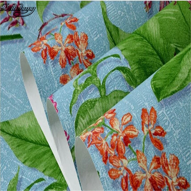 beibehang European Retro Pastoral Large Flower 3D Stereo Non - Woven Wallpaper Bedroom Living Room Sofa TV Background | Обустройство