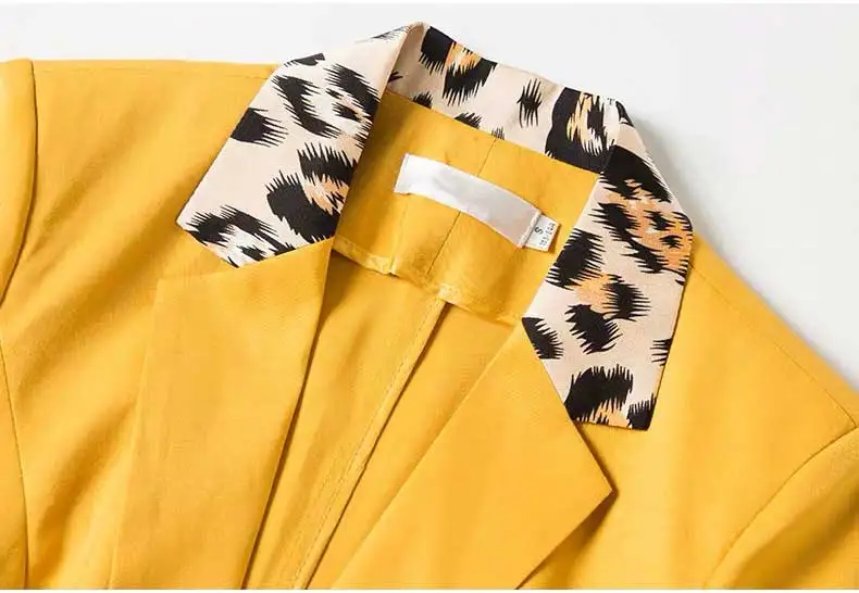 2019 Women's Chic Leopard Short Top Blazer Jacket Single Button Pockets England Style Female Lady Slim Coat Hot Sales C96121Z | Женская