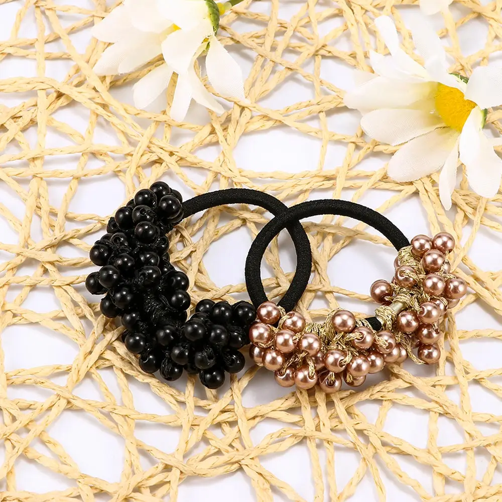 Женская резинка для волос с бусинами| |