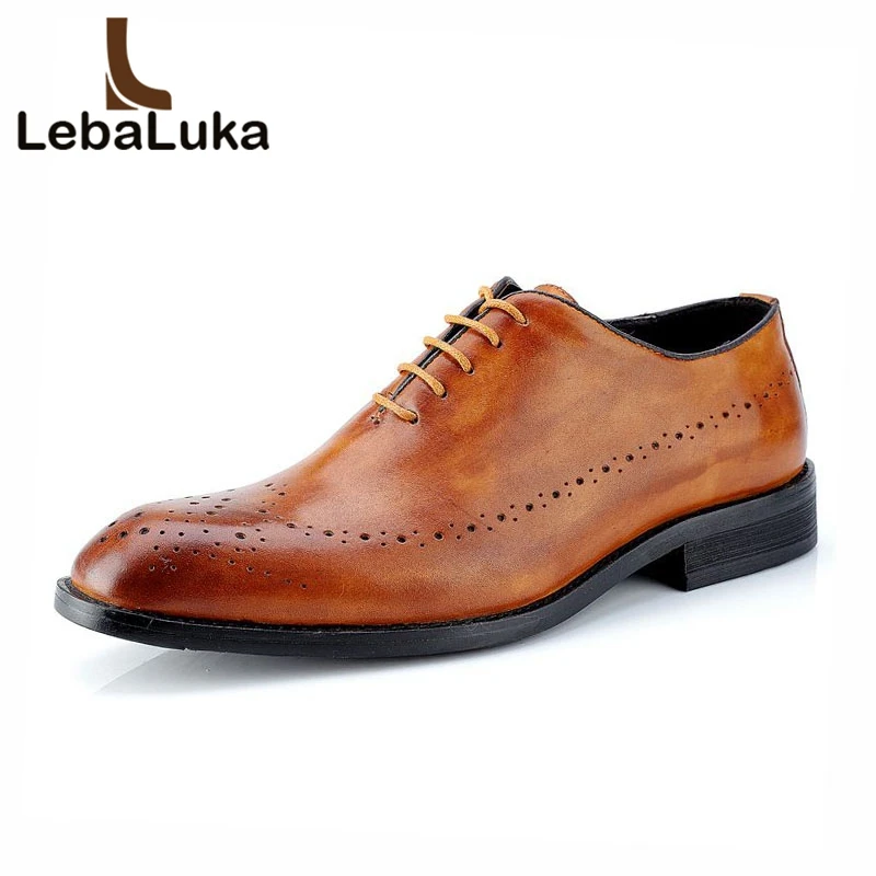 LebaLuka/размеры 36-47 5 цветов Мужские модельные туфли из натуральной кожи