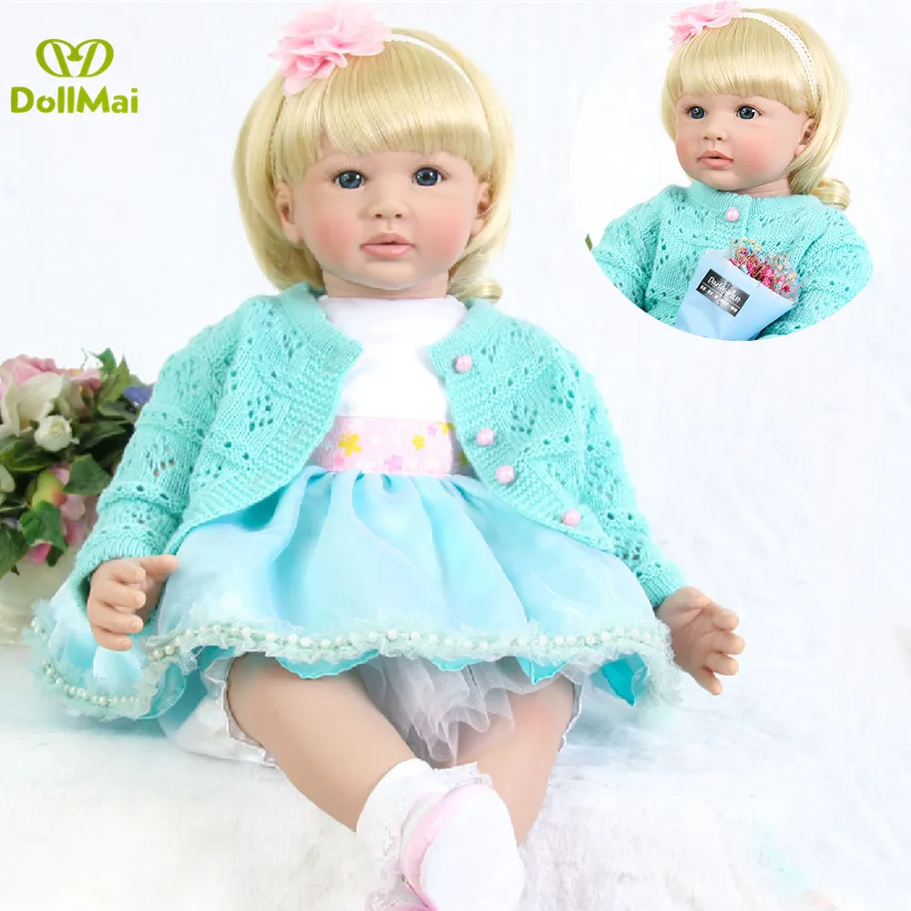 Силиконовая кукла Reborn игрушки 60 см принцесса младенцы как живые Новорожденные