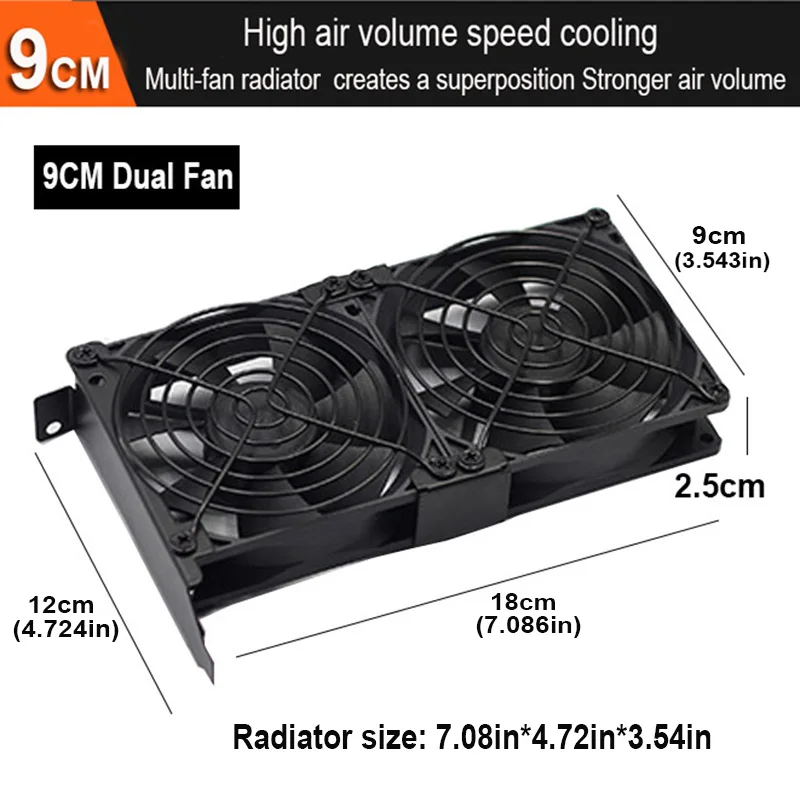 YOUNUON Universal VGA Cooler Dual 90mm Ultra Quiet Desktop Computer Chassis PCI Graphics Card Double Fan Partner 9CM
