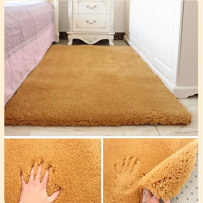 

50*80CM Anti-Skid Fluffy Shaggy Area Rug Home Room Carpet Floor Mats Bedroom Bathroom Floor Door Mat shag rugs