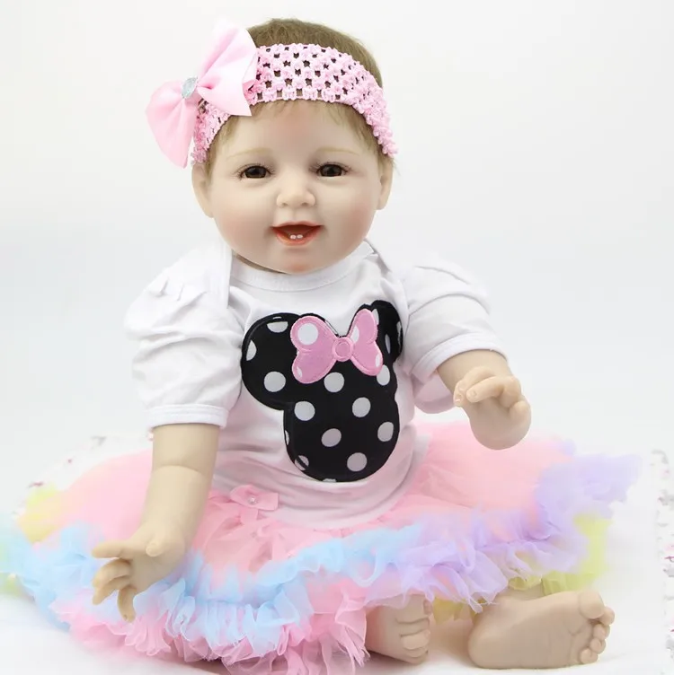 

NPK 55cm Silicone Reborn Sleeping Baby Doll Kids Playmate Gift for Girls Baby Alive Soft Toys for Bouquets Doll Bebe Reborn Toys
