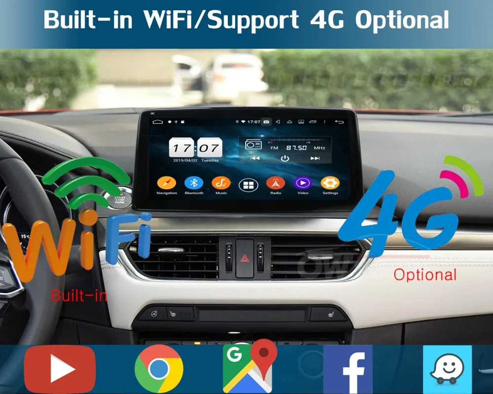 10,2" ips Android 9,0 8 ядерный 4G+ 64G Автомобильный мультимедийный радио gps для Mazda 6 Atenza dzda6 DSP CarPlay Parrot BT