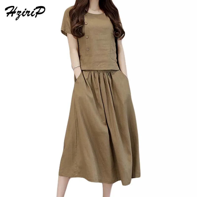 HziriP Новое поступление для женщин комплект из 2 частей 2017 летняя юбка повседневное