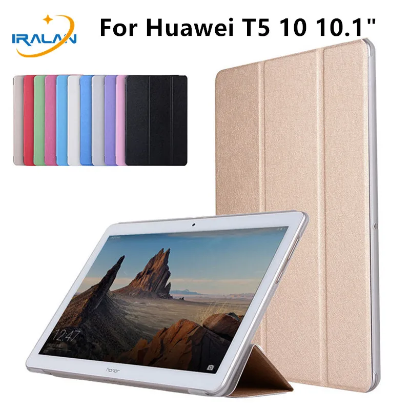 Тонкий кожаный чехол для Huawei Mediapad T5 10 AGS2 W09/L09/L03/W19 1 дюймов прозрачный 3 складной