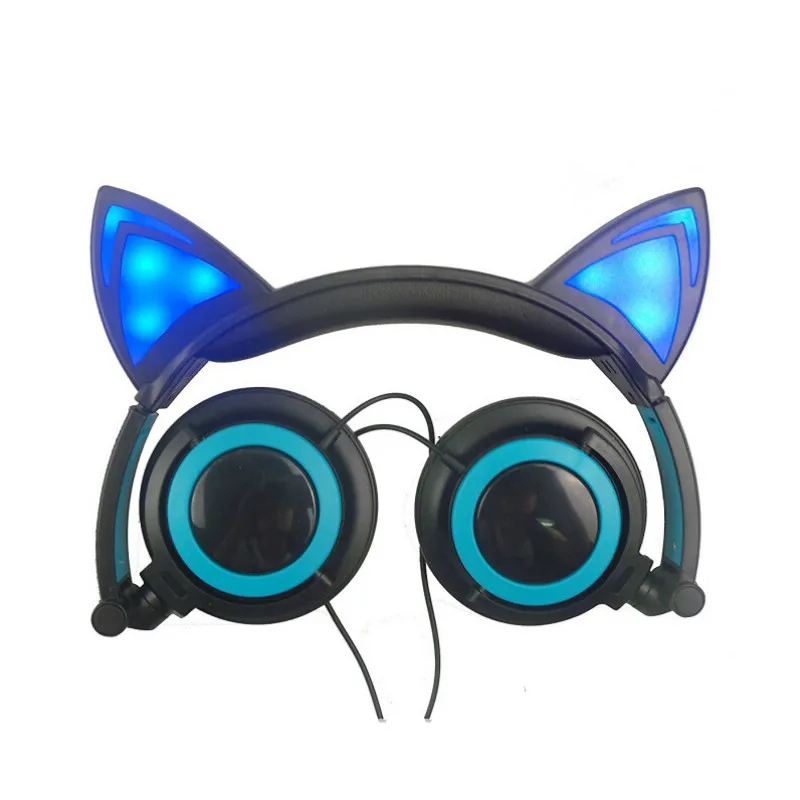 Складные мигающие наушники AIYIMA игровые наушники-вкладыши с кошачьими ушками