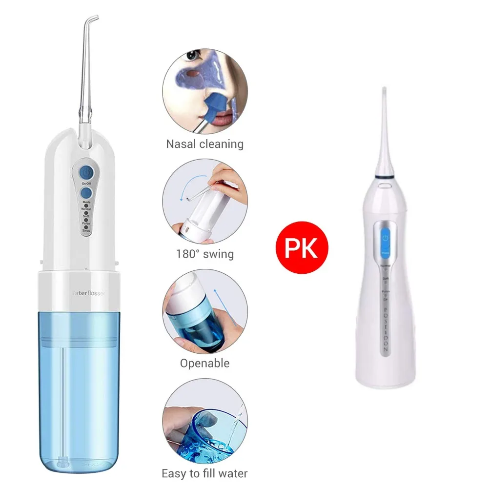 Ирригатор для воды Flosser беспроводной ortable перезаряжаемый ирригатор для полости рта с 4 режимами очистки носа IPX7 5 струйных наконечников deston Toocare T4