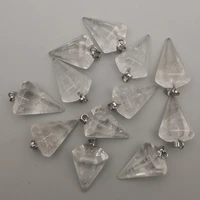 fashion natural stone pendulum natural crystal cone charms pendant for jewelry making 12pcslot free shipping wholesale