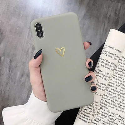 f Чехол для телефона LOVECOM для iPhone 11 Pro Max XR XS Max 6 6s 7 8 Plus X винтажный милый мягкий чехол из ТПУ с гальваническим сердечком - Цвет: f