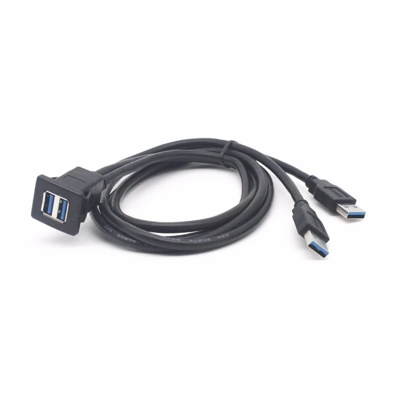 1 м гнездо USB кабель для передачи данных 3,0 Авто заподлицо мужчина к гнездовому разъёму провод-удлинитель приборной панели Панель квадратный аудио линия для мотоцикла