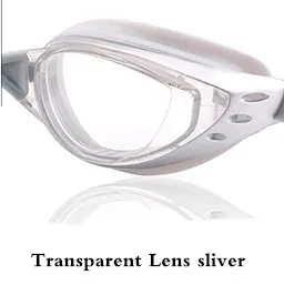 Transparent Sliver Очки для плавания, очки для дайвинга, противотуманные линзы из поликарбоната для плавания, Natacion Hombre, женская одежда для плавания, детские очки для плавания ming - Цвет: Transparent Sliver