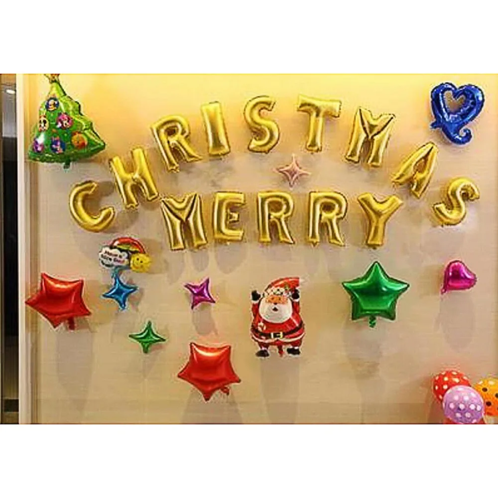 Merry Christmas Foil Balloons Party Decorative Festive Event Supplies | Дом и сад