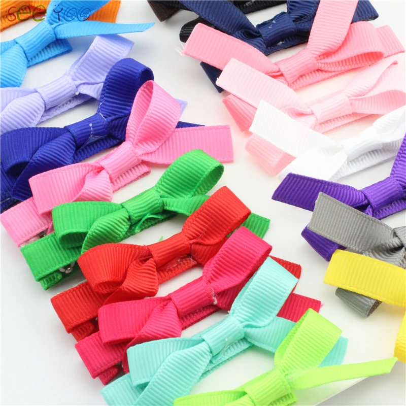 Новинка зажим для волос с бантом 2 дюйма 10 шт. головные уборы девочек маленькие