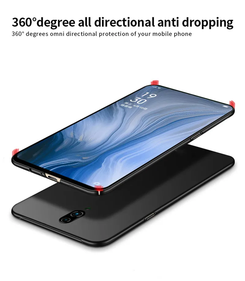 Luxury 360 Full Plastic Cover For Oppo Reno Case CPH1917 Matte Hard Phone Back 6.4 inch Coque |