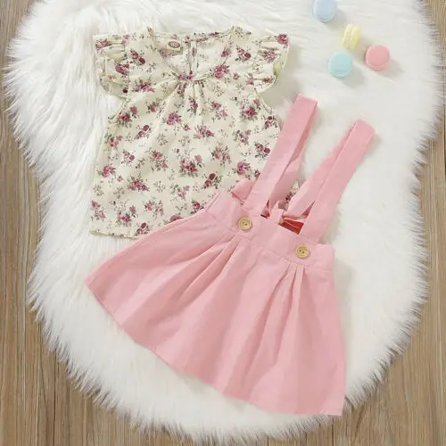 Одежда для девочек комплект из 2 предметов одежда маленьких футболка топа и юбки