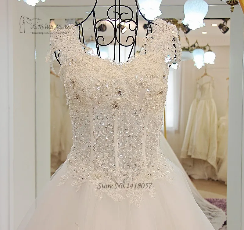 Платье для свадьбы 2016 кружевное бальное платье большого размера с бусинами|2016