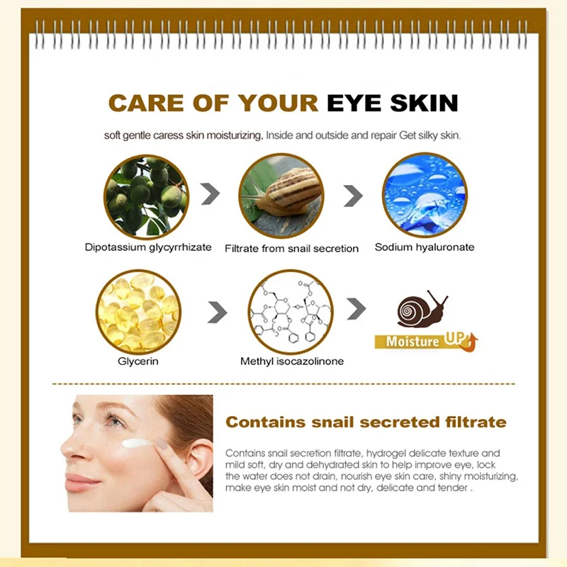 Hot Snail Essence Eye Cream Moisturizing Dark Circles Remove Bags Drops Lifting Anti Wrinkle Aging Eyes Skin Care |