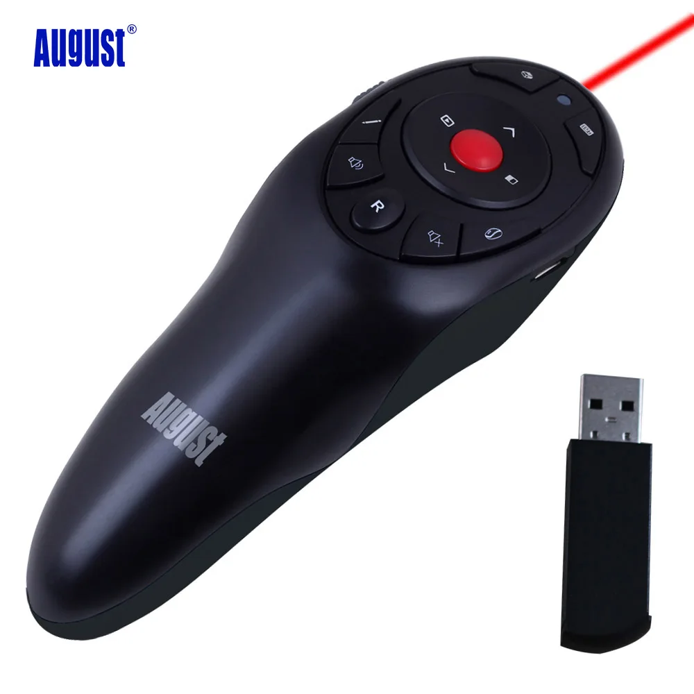 Августа lp320 Беспроводной ведущий с воздуха Мышь и красная лазерная указка ПК