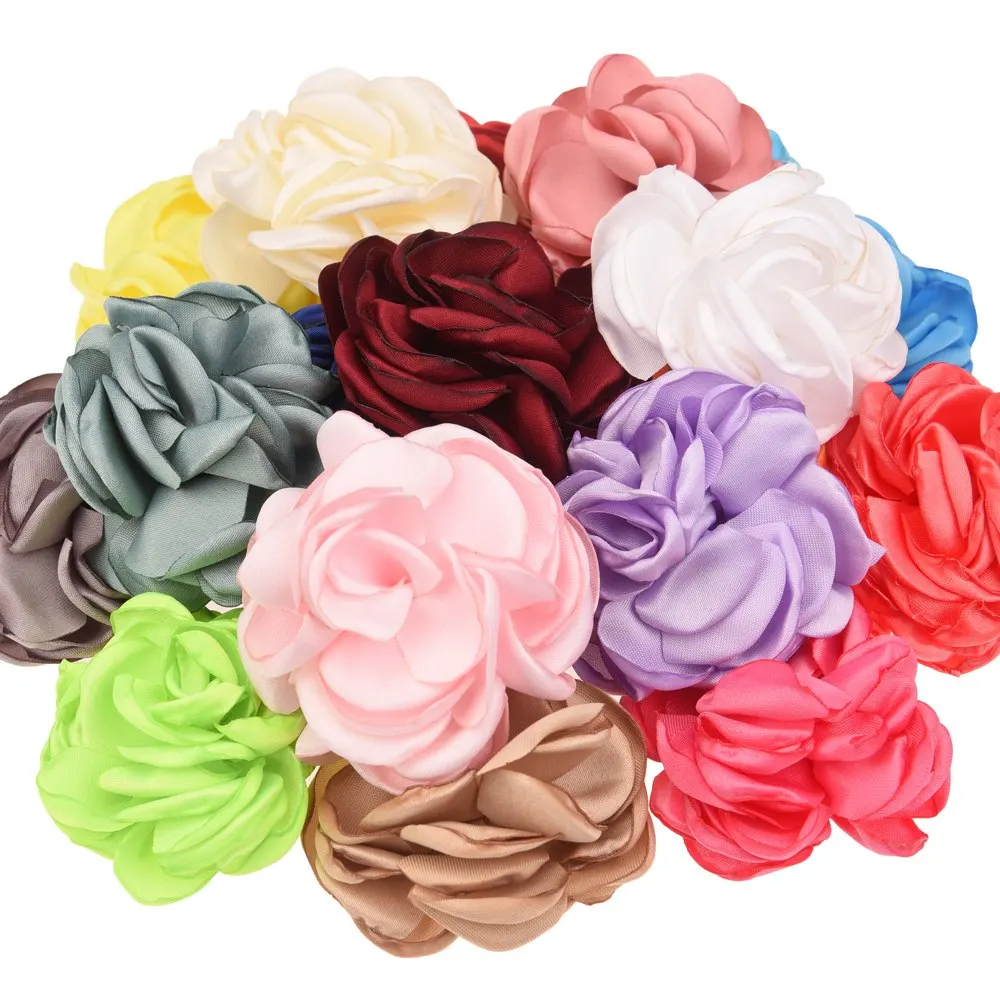 10 шт. сатиновые цветы для волос без зажима волос|burn flower|flowers for hairfor hair accessories |