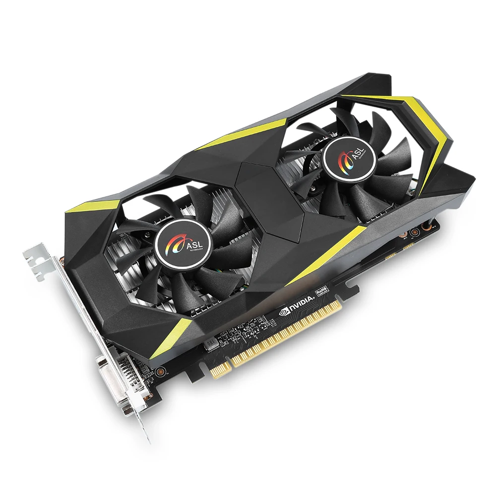 ASL GTX1050 D5 Графика карты с двойной-вентилятор 2 ГБ 128bit GDDR5 DVI/HDMI 640 cudr Core Поддержка