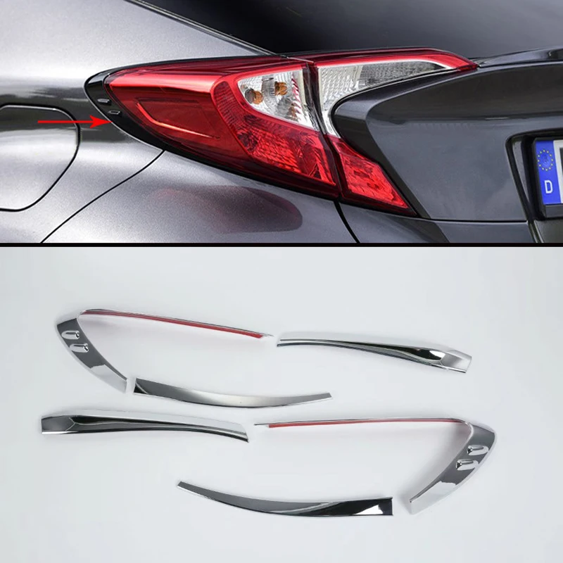Для Toyota C-HR снаружи сзади хвост свет лампы Крышка декор отделка ABS Chrome