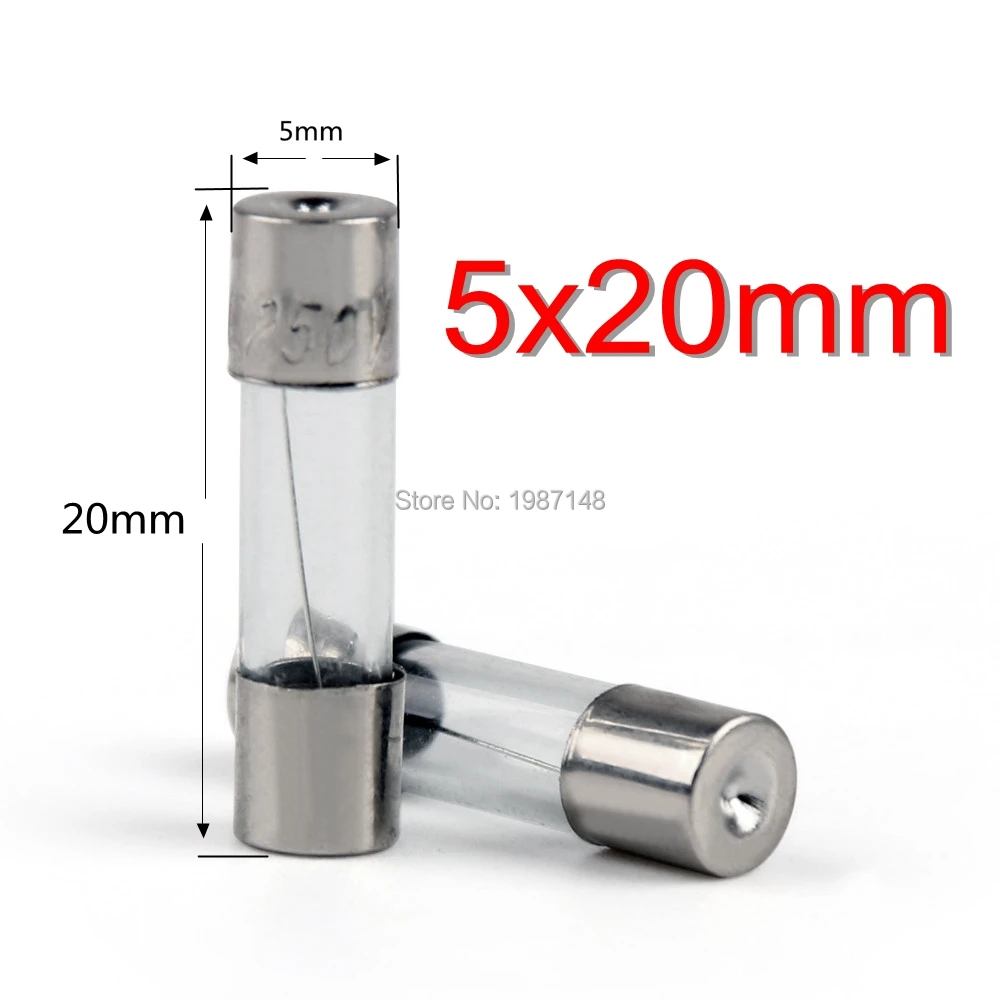 100pcs/Box 5*20mm 2.5A 250V slow fuse 5*20 T2.5A 2500MA Glass Fuse 5mm*20mm New and original | Fuses