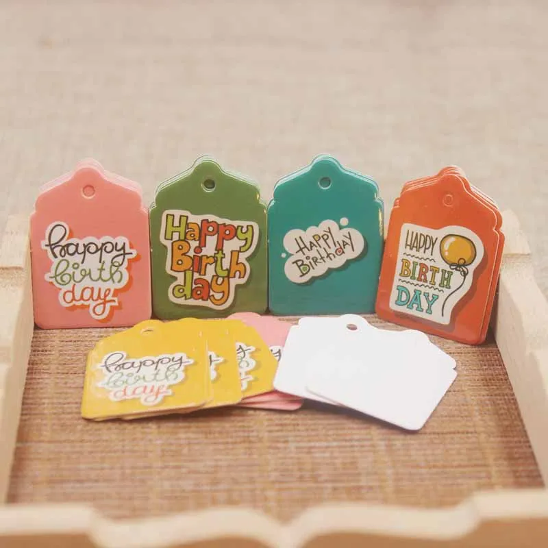 Feiluan200pcs Новое прибытие с днем рождения серии украшения подарки бирка DIy полный