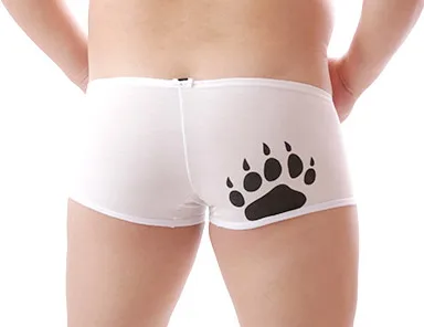 White paw bag 1 комплект(1 сумка и 1 майка и 1 трусы-боксеры) мужские боксеры для геев с медвежьими лапами больших размеров, регулируемая сумка(90-130 см), один жилет с медведем - Цвет: White paw bag