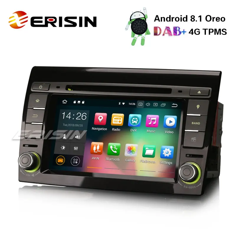Erisin ES3871F 7 &quotавтомобильный dvd плеер gps Sat Android 8 1 DAB + 4G Wifi TPMS DVR для FIAT