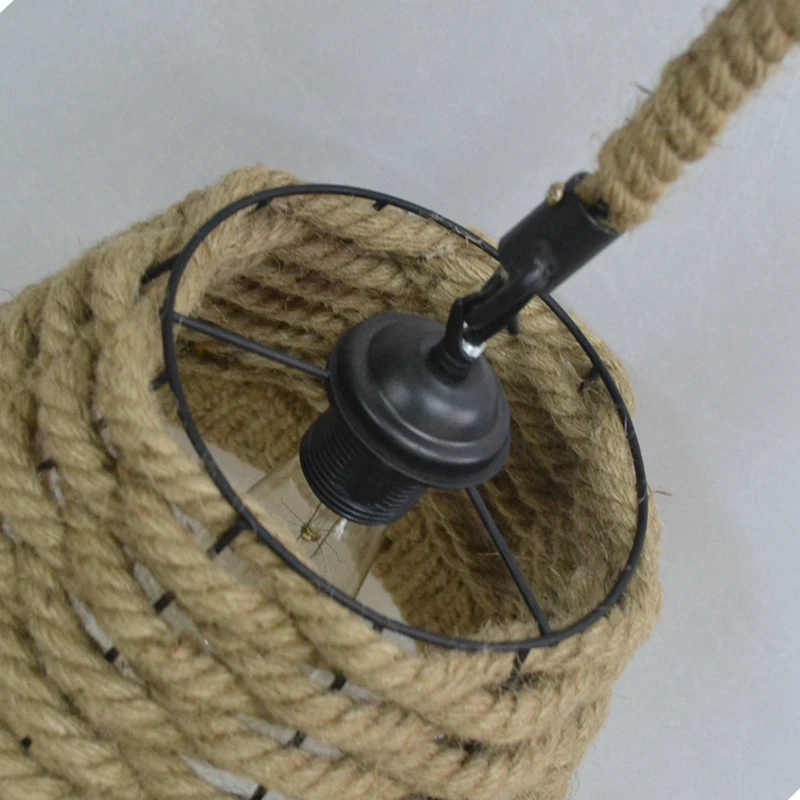 Винтажная веревка подвесные светильники лампа американский Лофт творческая