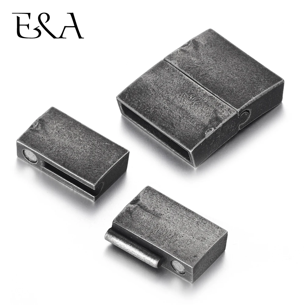 

2pieces Stainless Steel Magnetic Clasp 15*3mm Hole Leather Cord Clasps Bracelet Magnet Buckle DIY Jewelry Making Parts Supply