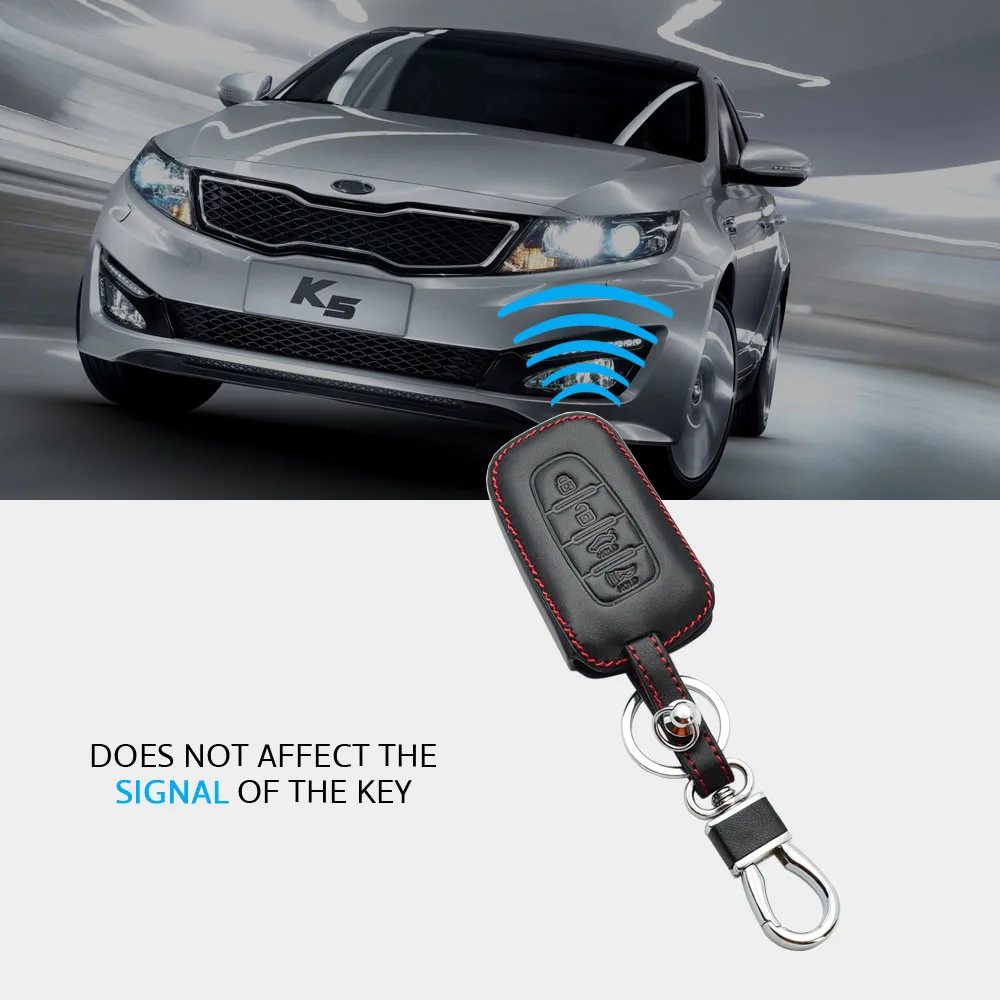 Чехол для ключей из натуральной кожи для Kia K5 Sportage Sorento Forte Shuma Borrego, 4 кнопки, умный пульт дистанционного управления, брелок, защитная сумка