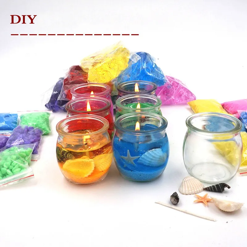 Diy желеобразная свеча Материал пакет, милые комочки чашки океана Романтический материал цвет импорт воск, ручной Свеча пакет