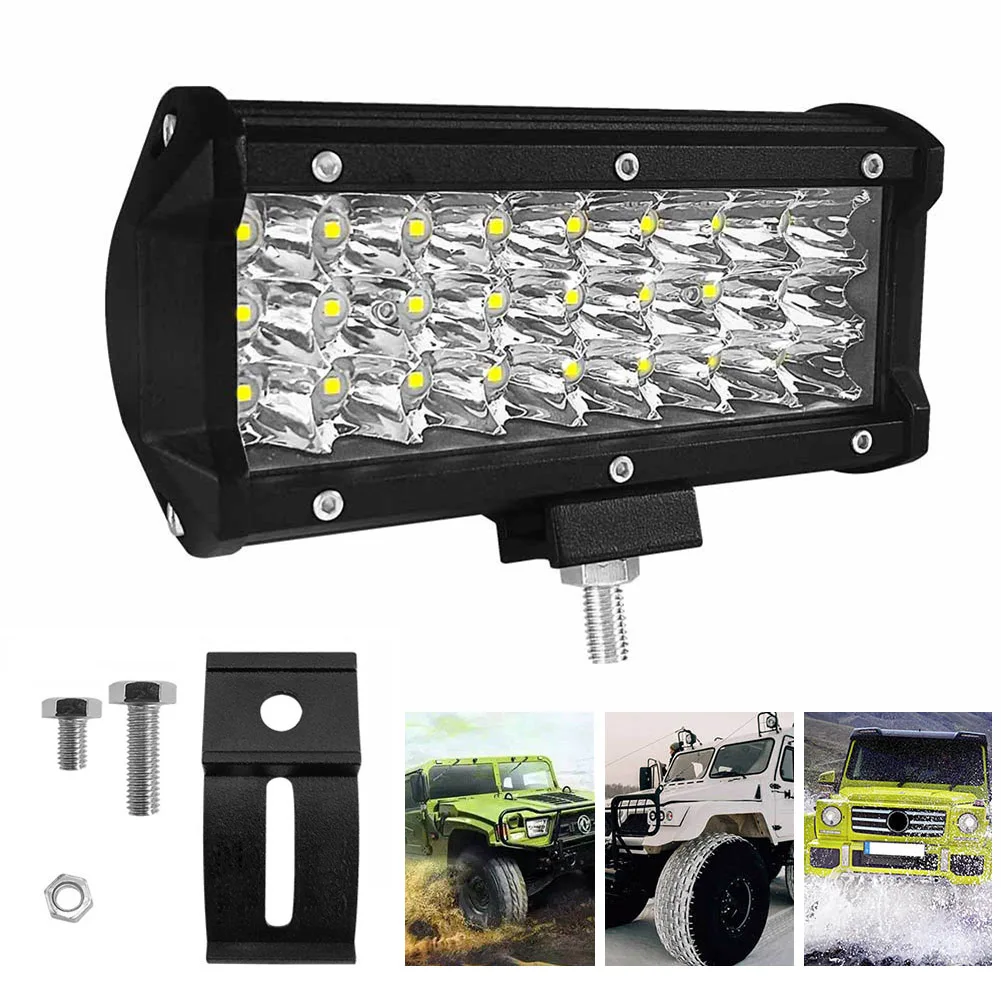 

Hot Car Auto Vehicle 7 Inch LED Work Light Lamp 72W Strip Durable For Offroad SUV Driving JLD