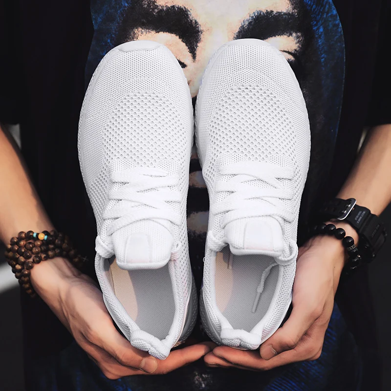KLYWOO Flyknit Sneakers Men Casual Shoes Running Lace-up Mesh Basket Light Breathable | Обувь