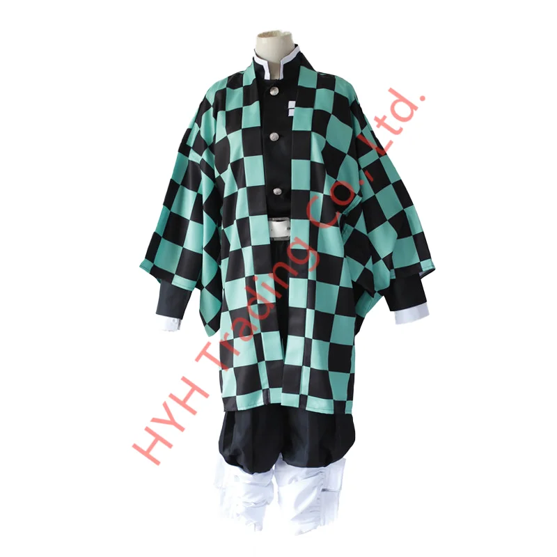 Японское аниме Demon Slayer Kimetsu no Yaiba Kamado Tanjirou Косплей Костюм мужской кимоно Униформа