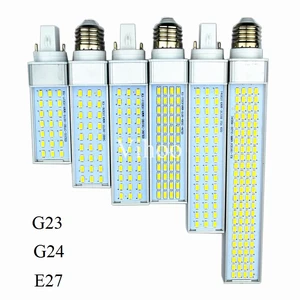 Лампа-кукуруза Lampada G23, G24, E27, 8 Вт, 10 Вт, 12 Вт, 15 Вт, 18 Вт, 30 Вт, 85-265 в, алюминиевая, светодиодная лампа-кукуруза, 180 градусов