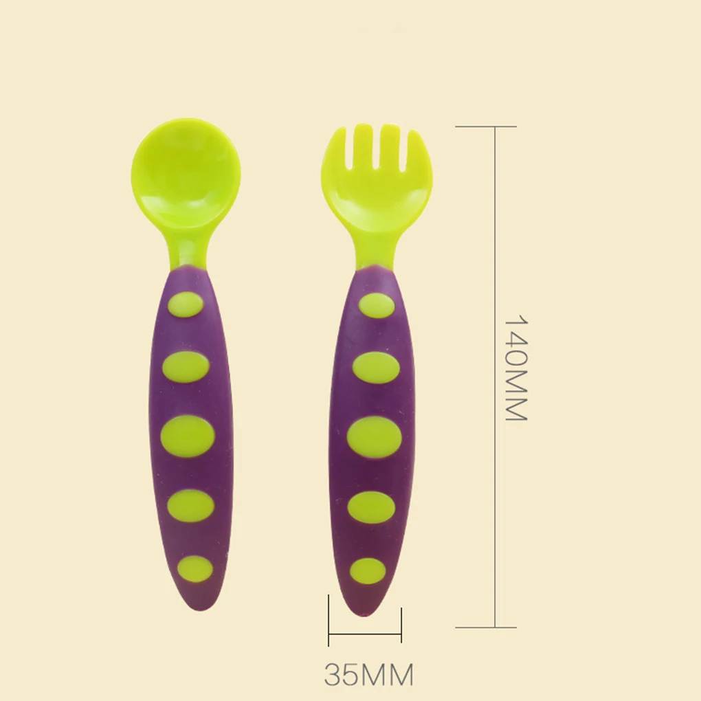 

New Portable Baby Infants Food Grade PP Spoon Fork Set Newborn Toddler MultiColors Tableware Feeding Tools