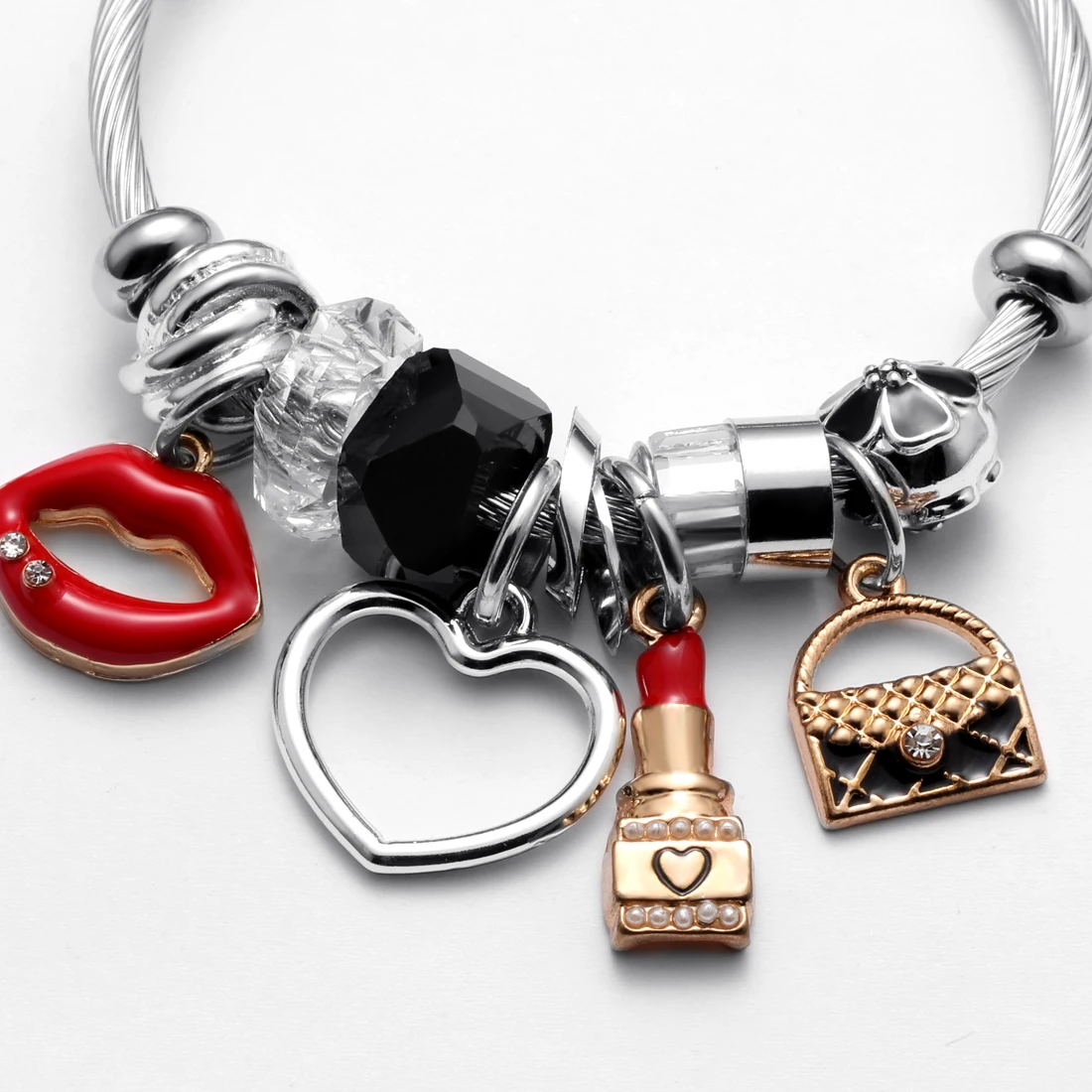 Регулируемый Открытый браслет из нержавеющей стали браслеты-манжеты в форме