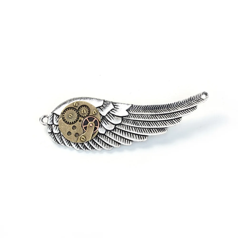 DoreenBeads 1 шт., безопасные значки, броши, стимпанк, крыло, шестерня, античное серебро, античная бронза, сумки для одежды, аксессуары