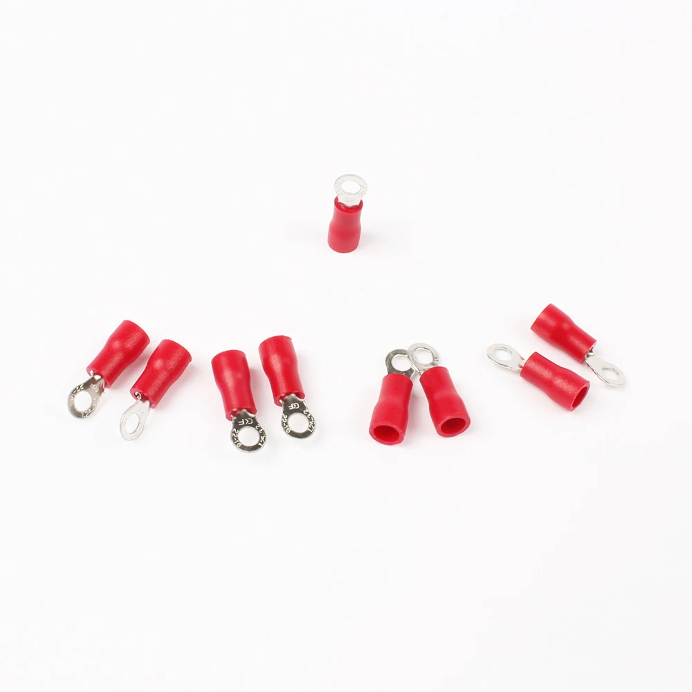 RV1.25-3 Red Ring Insulated Wire Connector Electrical Crimp Terminal Cable 100PCS RV1-3 RV | Обустройство дома