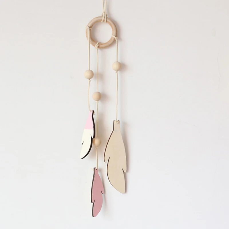 

Nordic Wooden Hollow Dream Catcher Wooden Feather Hanging Ornaments For Baby Kids Room Wall Hanging Decorative