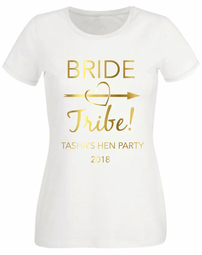 Дропшиппинг курица вечерние Футболка белая надпись BRIDE TRIBE! Облегающий топ с